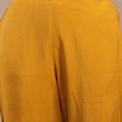 Women Mustard Embroidered Silk Anarkali Set with Dupatta