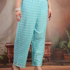 Women Pink Self Design Cotton Palazzo