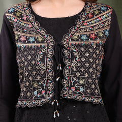 Ramas Sequin Embroidered Pure Cotton Round Neck Kurta & Sharara With Dupatta