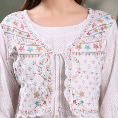 Ramas Embroidered Pure Cotton Round Neck Kurta & Sharara With Dupatta