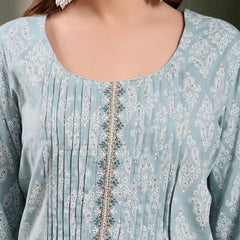 Ramas Paisley Printed Pure Cotton Round Neck Kurta & Trousers With Dupatta