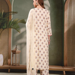 Ramas Embroidered Round Neck Straight Kurta & Palazzos With Dupatta