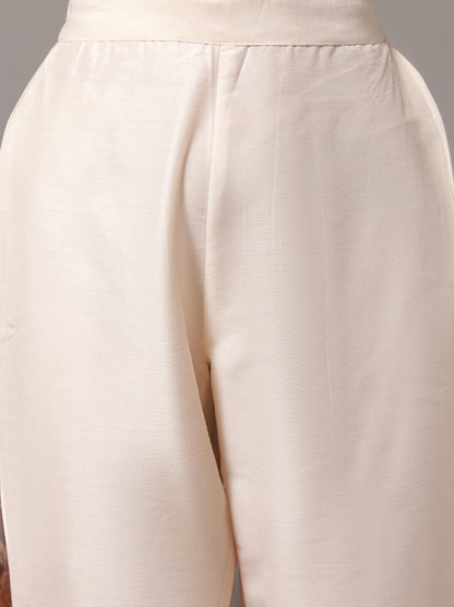 Graceful Off-White Red Lehriya Suit
