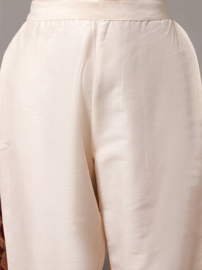 Elegant Off-White Blue Lehriya Suit