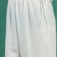 Elegant White Cotton Printed Straight Kurta