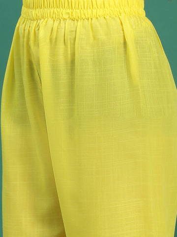 Women Yellow Color Embroidery Kurta Pant With Dupatta Set