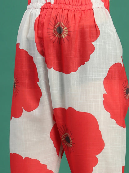 White Embroidered Sleeveless A-Line Kurta