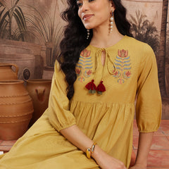 Ivory Grace Embroidered Cotton Tunic Palazzo Set