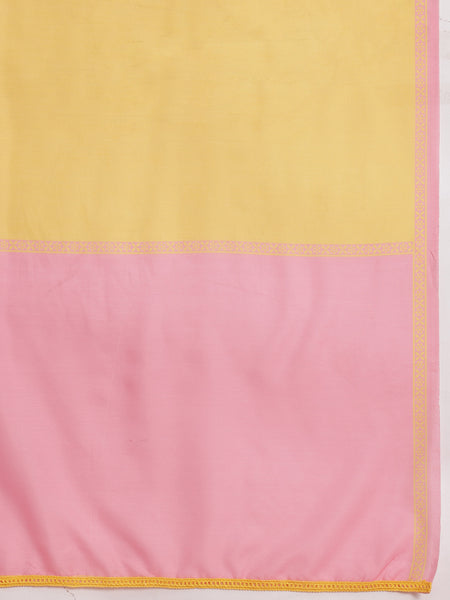 Sunlit Grace Embroidered Cotton Kurta Dhoti Set