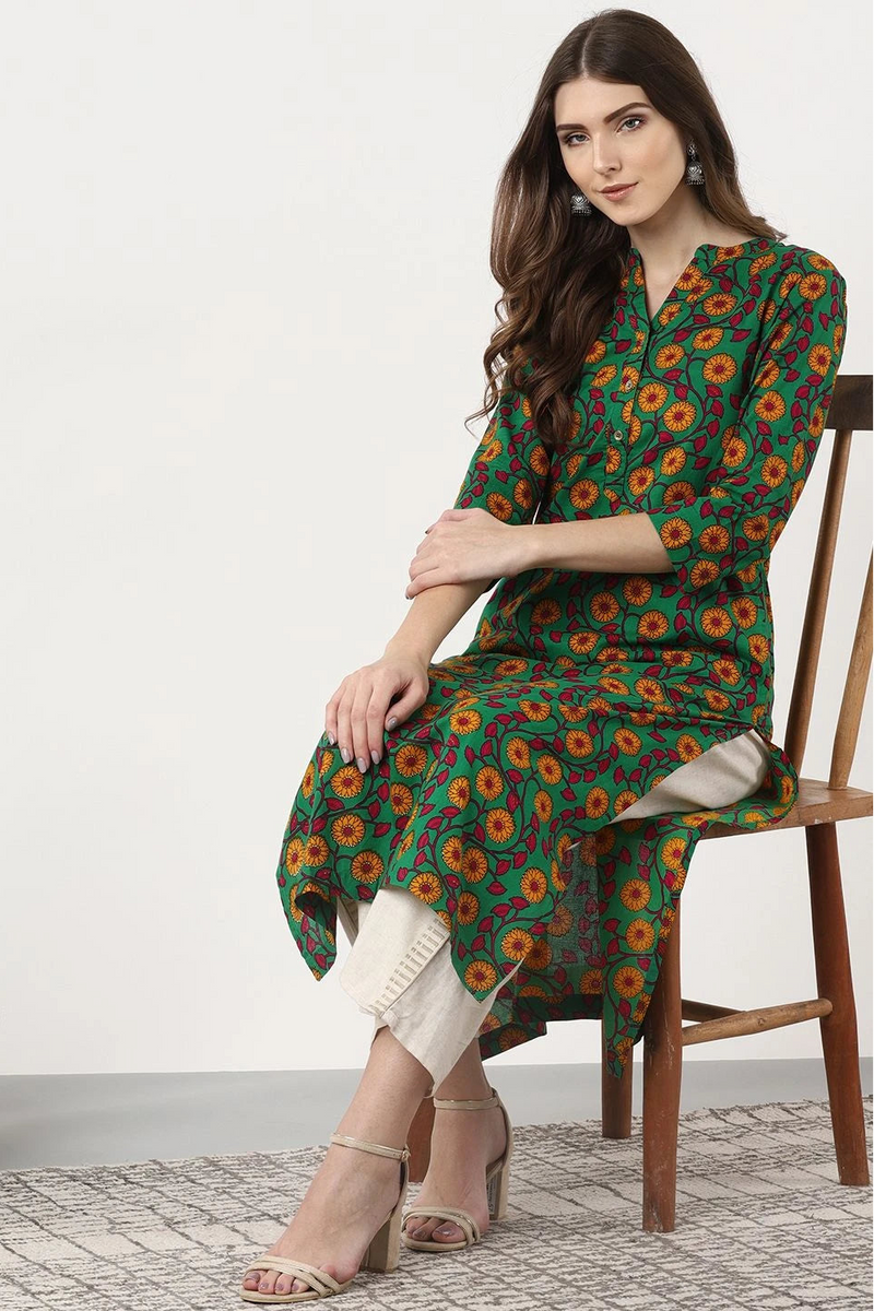 Front view cotton A line kurta women
