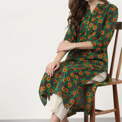 Front view cotton A line kurta women
