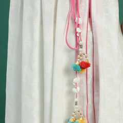 Women White Embroidered Angrakha Kurta Set