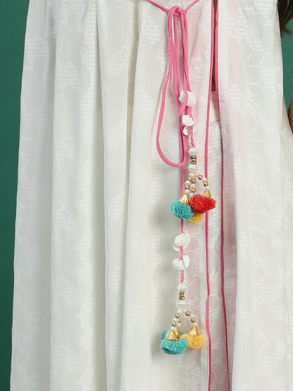 Graceful White Embroidered Angrakha Kurta
