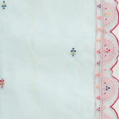 Women Turquoise Blue Embroidered Anarkali Kurta Set