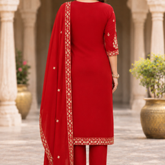 Women Ethnic Motifs Embroidered Regular Gotta Patti Kurta with Trousers & With Dupatta
