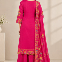 Women Floral Embroidered Regular Thread Work Kurta with Sharara & With Dupatta