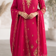Women Ethnic Motifs Embroidered Regular Kurta with Palazzos & With Dupatta