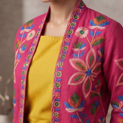 Women pink   Embroidered cord  Set with Palazzo  & Matching Dupatta – Traditional Festive Ethnic Wear