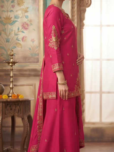 Women Ethnic Motifs Embroidered Regular Kurta with Palazzos & With Dupatta