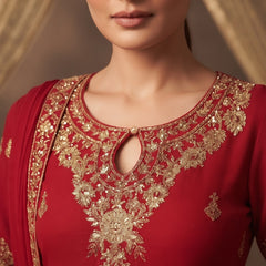 Women Ethnic Motifs Embroidered Regular Gotta Patti Kurta with Trousers & With Dupatta