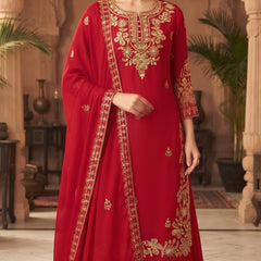 Women Ethnic Motifs Embroidered Regular Gotta Patti Kurta with Palazzos & With Dupatta