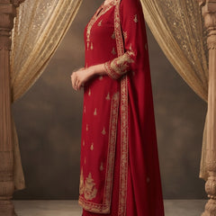 Women Ethnic Motifs Embroidered Regular Gotta Patti Kurta with Trousers & With Dupatta