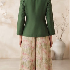 Women green   Embroidered cord  Set with Palazzo  & Matching Dupatta – Traditional Festive Ethnic Wear