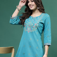 Women Embroidered Straight Kurtas