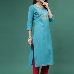 Women Embroidered Straight Kurtas
