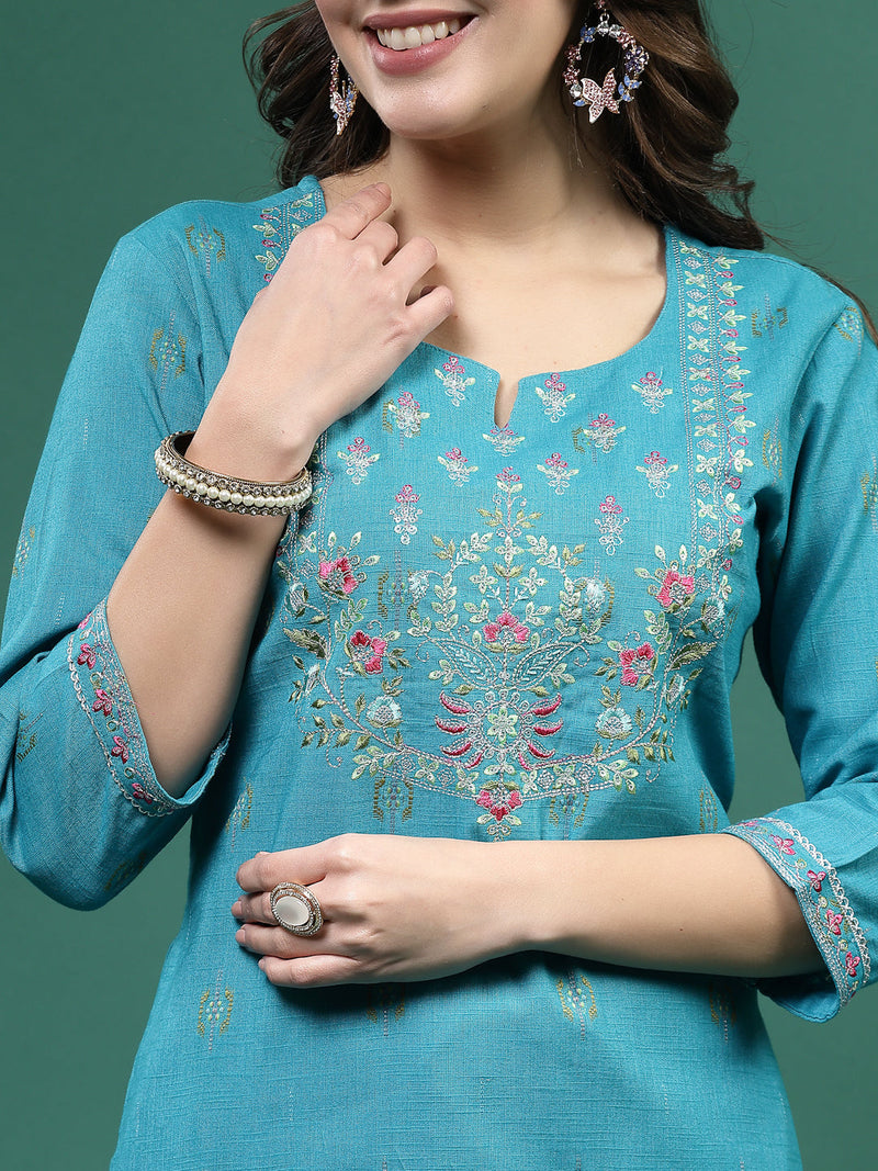 Women Embroidered Straight Kurtas
