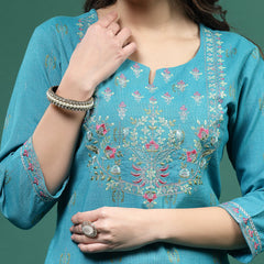 Women Embroidered Straight Kurtas