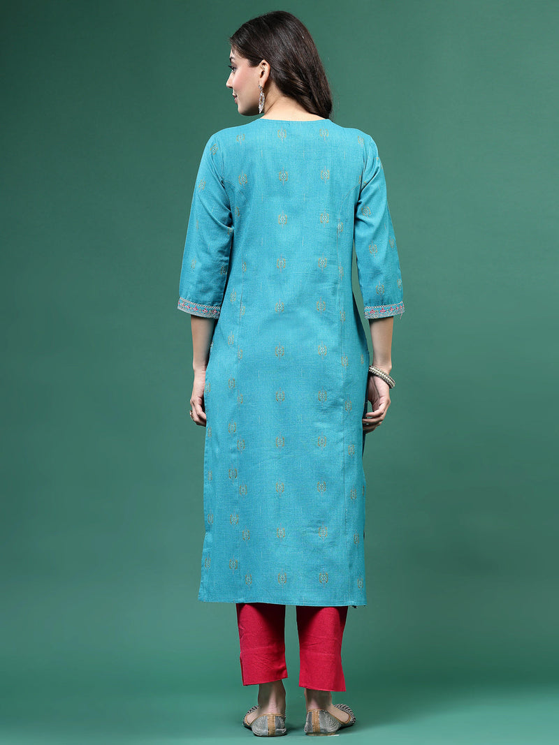 Women Embroidered Straight Kurtas
