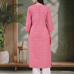 Women Floral Embroidered Festive Cotton Straight Kurtas