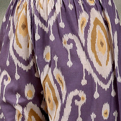 Women Mauve Color Printed Pure Cotton A-Line Kurta & Trousers