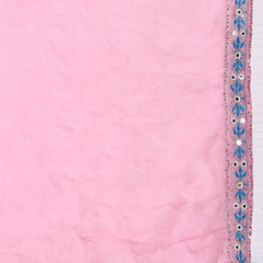 Women Solid Embroidered Cotton Kurta with Pyjama & Dupatta