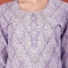 Women Floral Printed Round Neck Straight Kurta