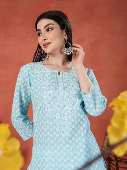 Blissful Turquoise Blue Kurti