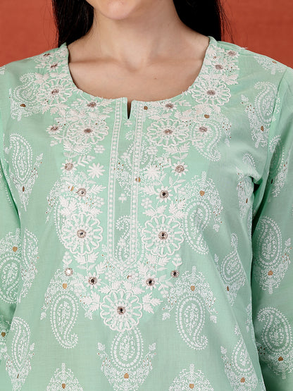 Luxe Sea Green Kurti