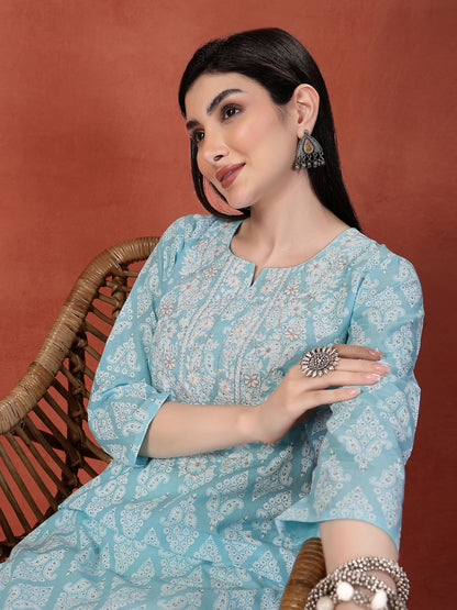 Muse Sky Blue Kurti