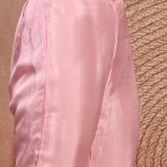 Blush Pink Silk Tunic Palazzo Set with V-Neck