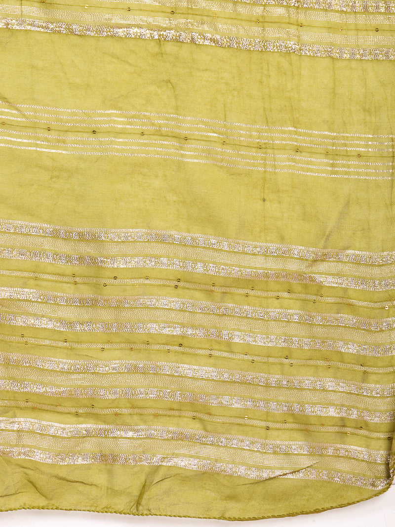 Fresh Green Cotton Straight Kurta Palazzo Set with Embroidery & V-Neck