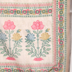Elegant Peach Cotton Printed Straight Kurta Palazzo Set