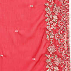 Elegant Red Georgette Straight Kurta Palazzo Set with Embroidery