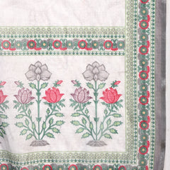 Elegant White Cotton Printed Straight Kurta Palazzo Set