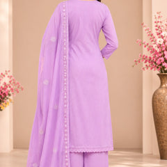 Women  purple   Embroidered Kurta Set with Palazzo  & Matching Dupatta – Traditional Festive Ethnic Wear