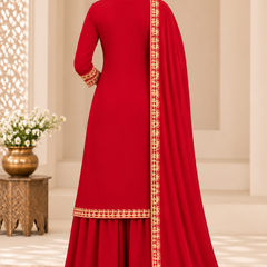 Women Ethnic Motifs Embroidered Regular Gotta Patti Kurta with Palazzos & With Dupatta