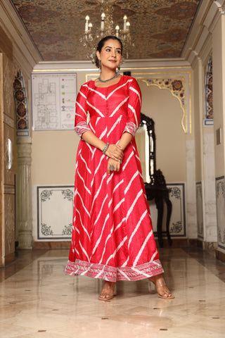 Designer Red Embroidery  Anarkali Kurta