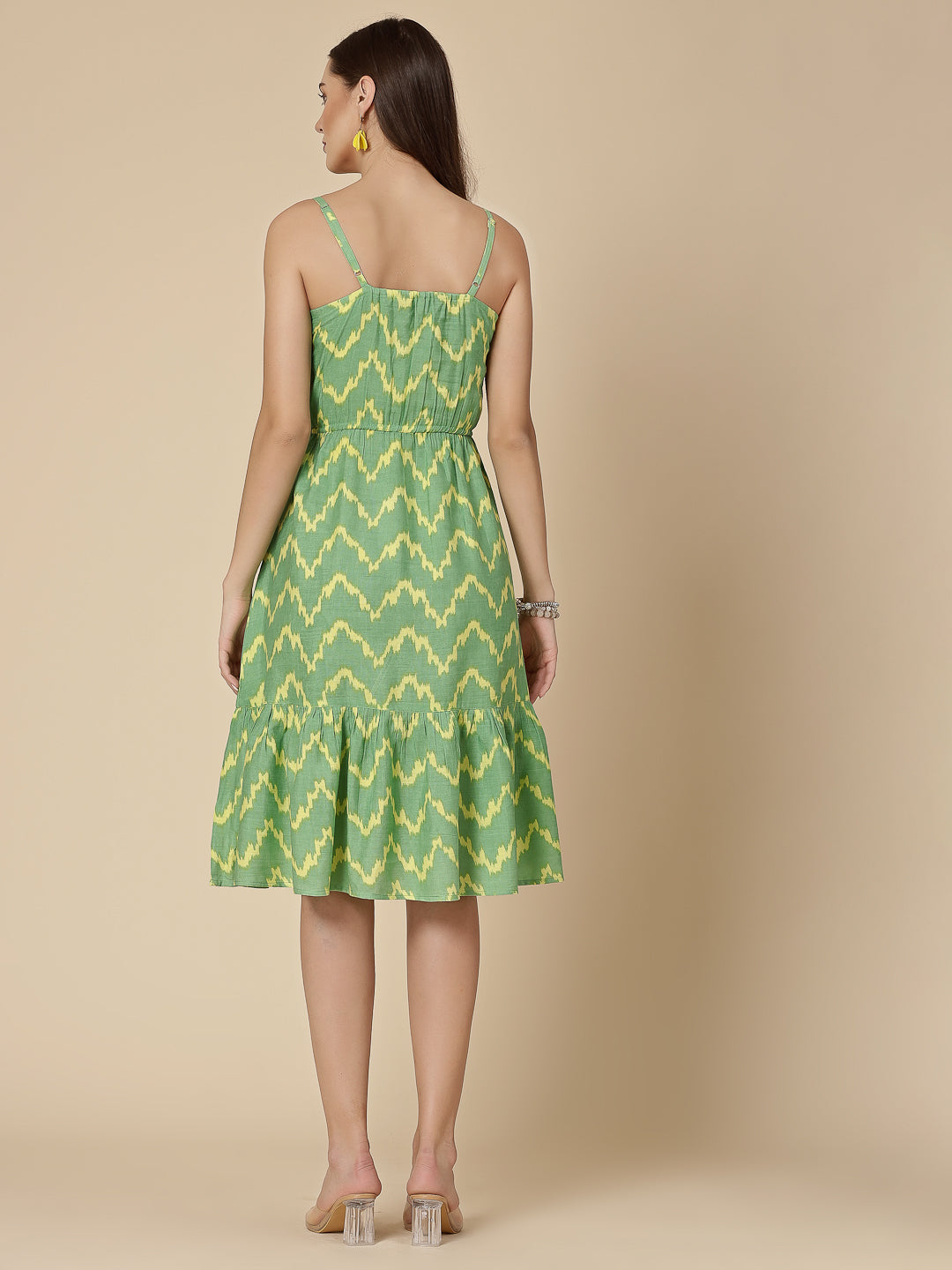 Women Green Color Printed Dress