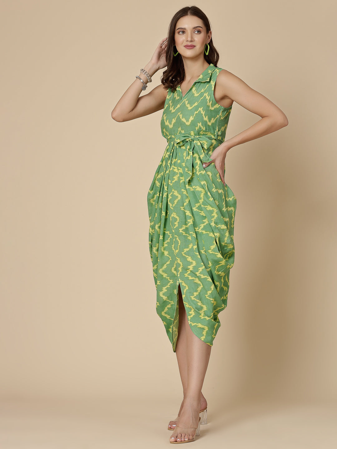 Women Green Color Printed Jumpsuit