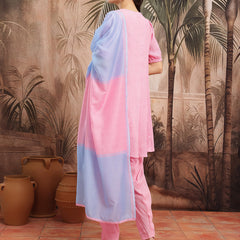 Blush Royale Embroidered Cotton Kurta Dhoti Set